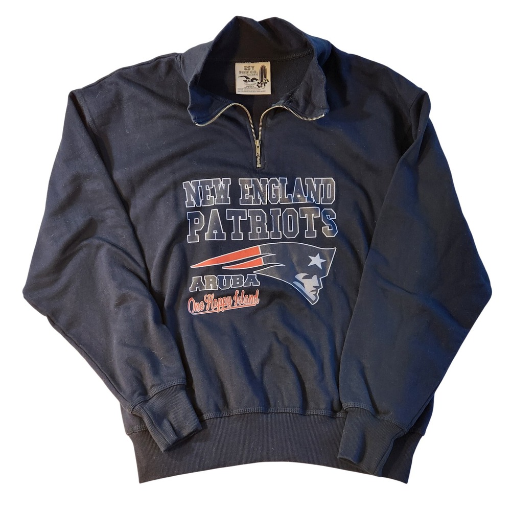 New England Patriots Aruba Quarter Zip Pullover Sweatshirt‎ Mens XXL
